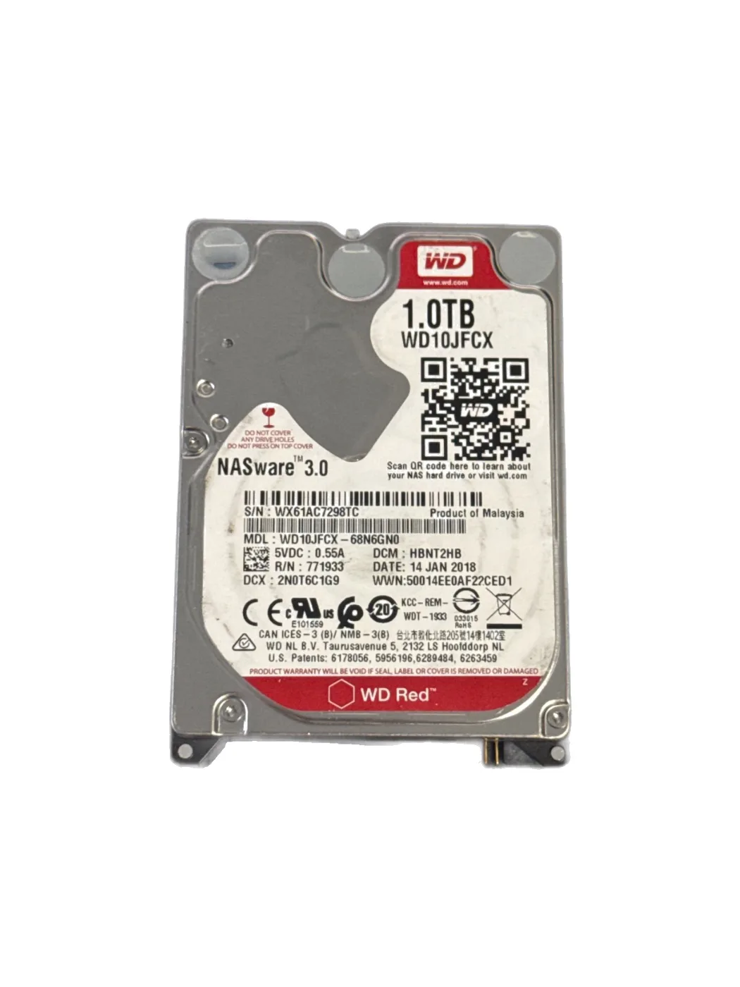 WD Red NAS 1 TB (1000 GB) 2,5" SATA Festplatte WD10JFCX